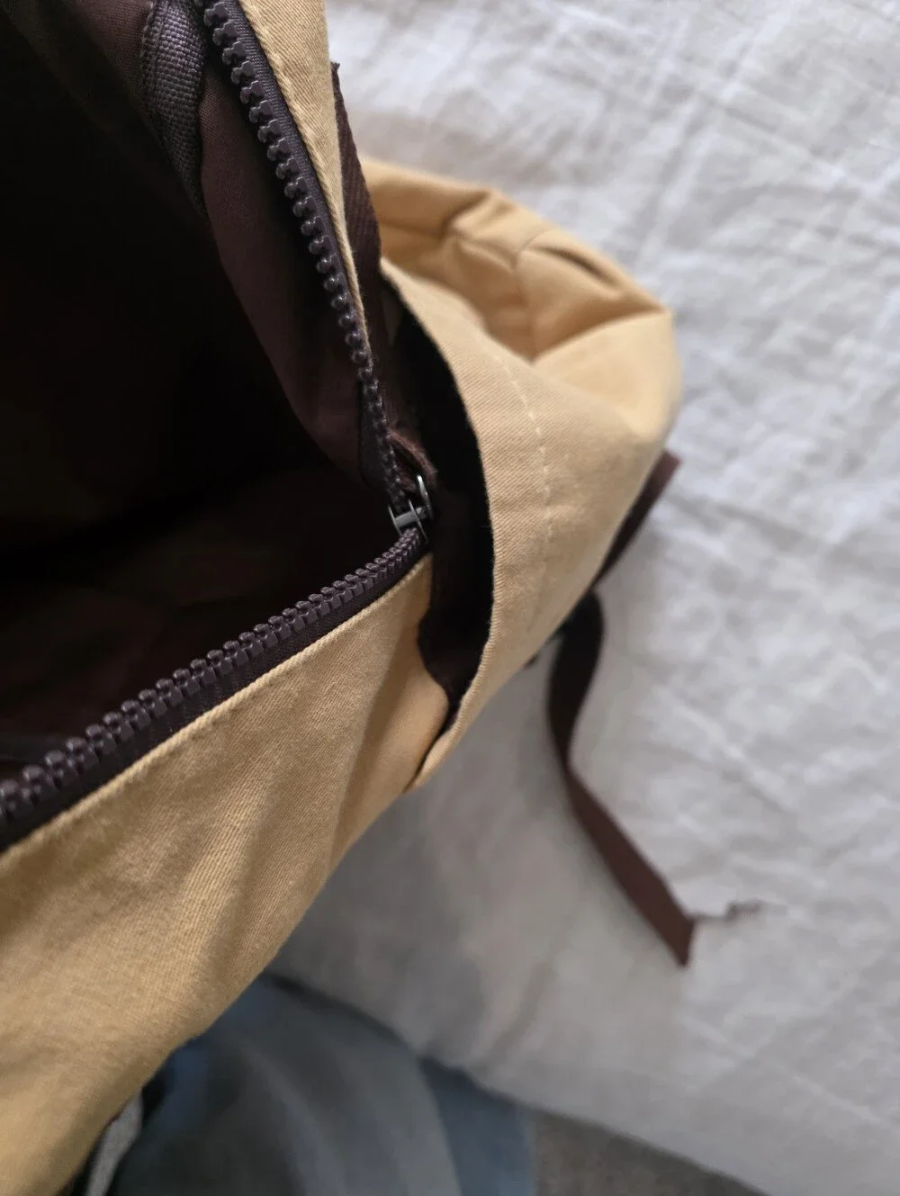 Luofanni College Mustard Yellow Canvas Backpack Korean Fashion School Bag
